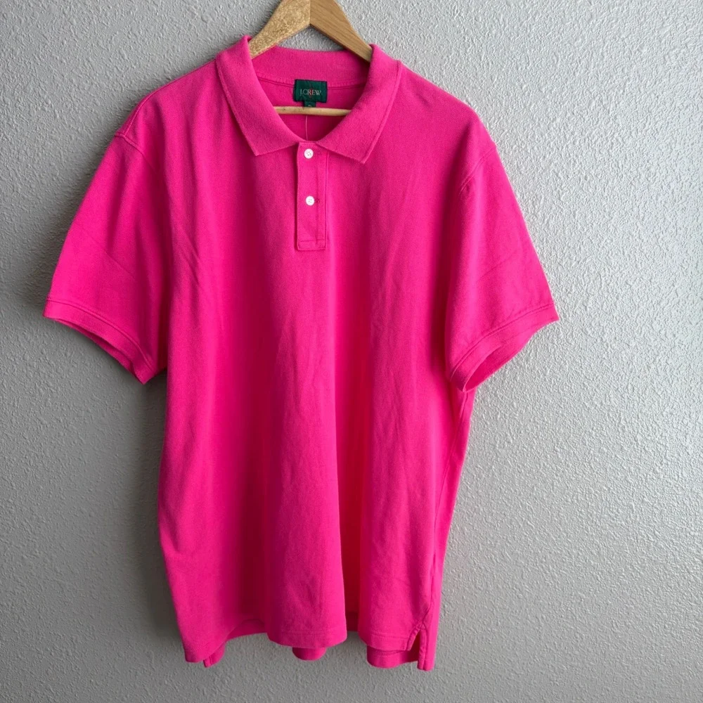NEW J. Crew Oarsman Pink Short Sleeve Cotton Polo Shirt XL - NWT